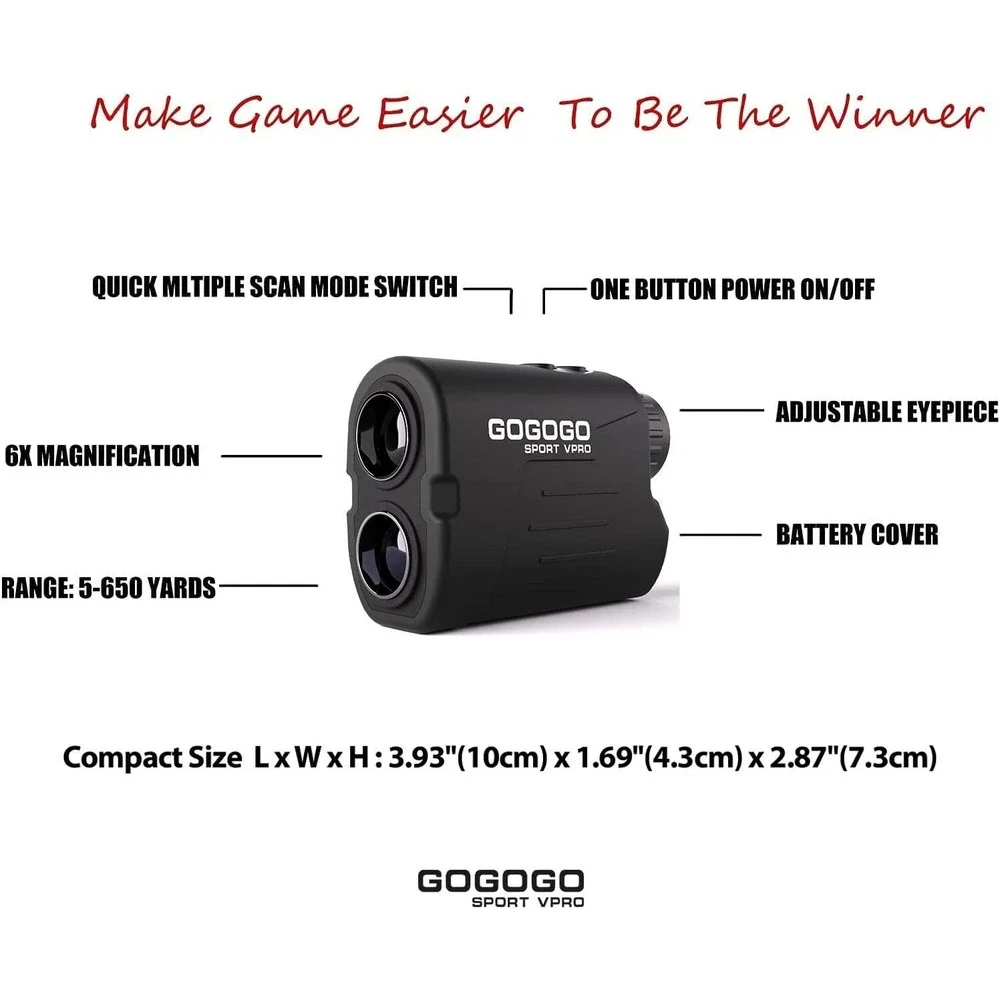 Gogogo Sport Vpro GS03-650 Golf Hunting Laser Rangefinder 6X Slope Mode